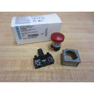 Siemens 3SB3 648-6BA20 Red 3SB36486BA20 w3SB3400-1QB & Base, Clip