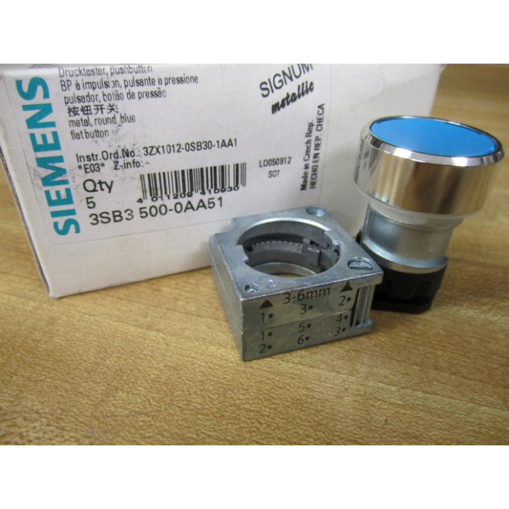 Siemens 3SB3 500-0AA51 Blue Button 3SB35000AA51