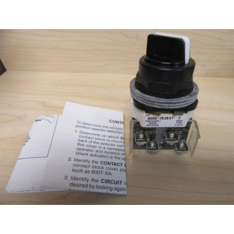 Allen Bradley 800H-JR2KA7 Selector Switch 800HJR2KA7 W800T-XA Contact