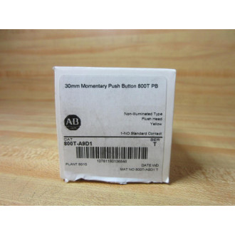 Allen Bradley 800T-A9D1 Push Button Yellow EMPTY BOX ONLY!! Series T