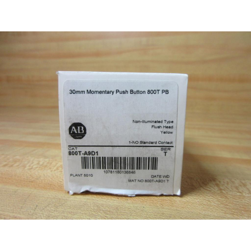 Allen Bradley 800T-A9D1 Push Button Yellow EMPTY BOX ONLY!! Series T