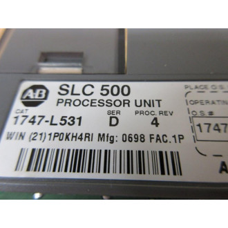 Allen Bradley 1747-L531 Module 1747L531 Series D, REV 4, WKey, WO Cover - New No Box