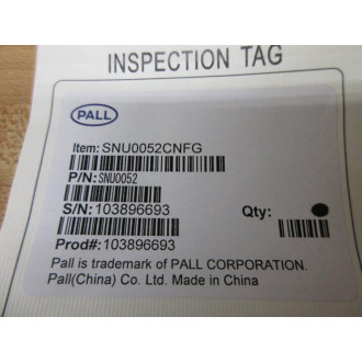 Pall SNU0052 Seal Nut SNU0052CNFG (Pack of 4) - New No Box