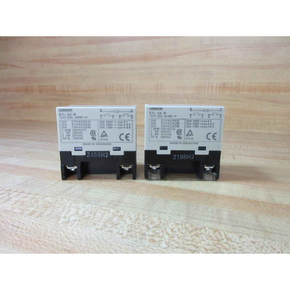 Omron G7L-2A-BJ 24VDC Relay G7L2ABJ24VDC (Pack of 2) - Used