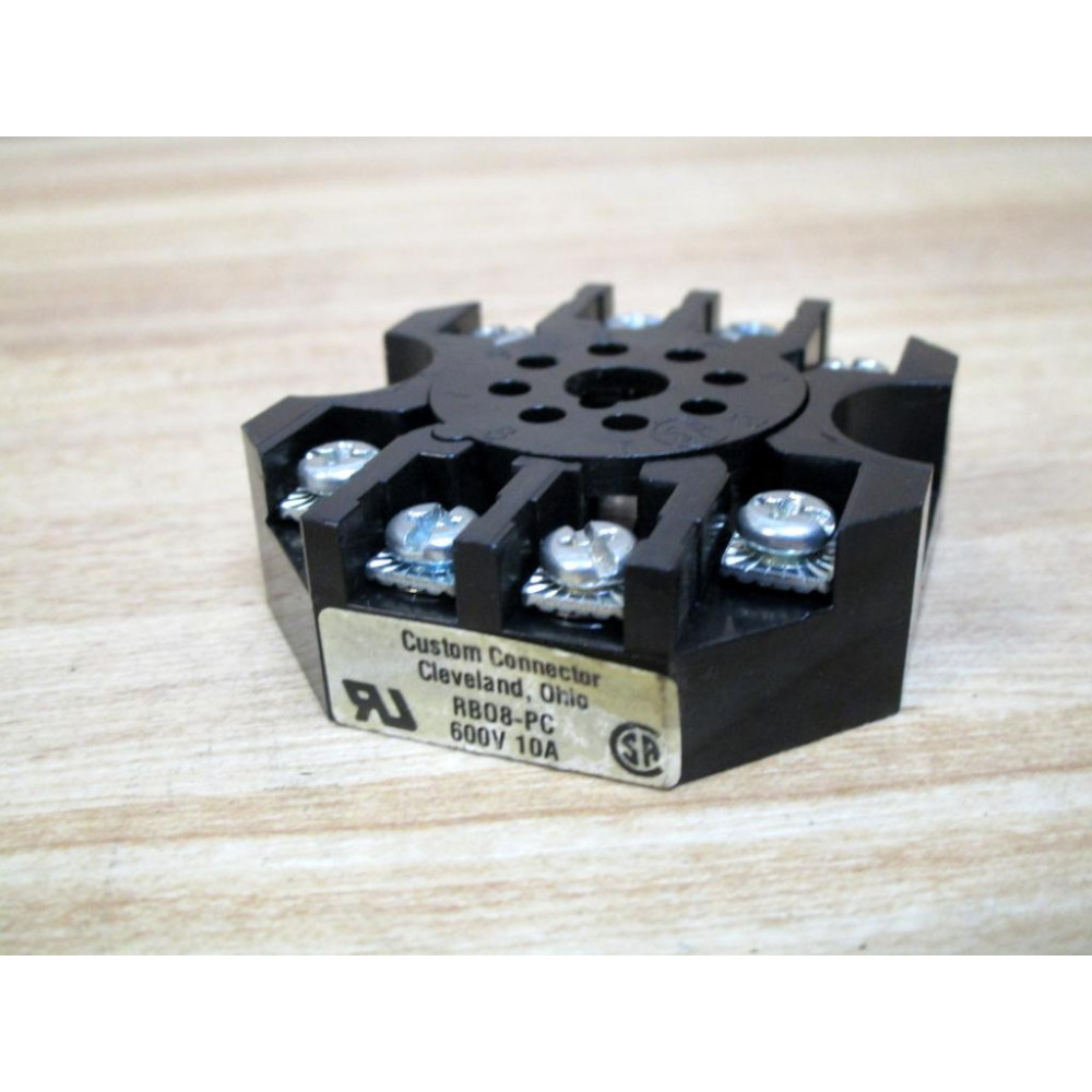 Custom Connector RB08-PC Octal Relay Socket SKT10000 (Pack of 2) - Used