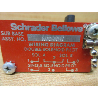 Schrader Bellows K022097 Parker Pneumatic Sub Base