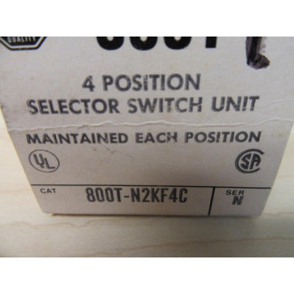 Allen Bradley 800T-N2KF4C Selector Switch