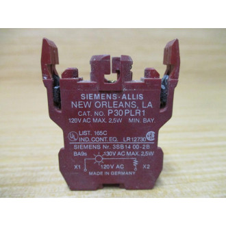 Siemens P30PLR1 Pilot Light Contact Block - Used