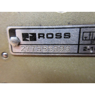 Ross Controls 2773B5996 Solenoid Valve - Used