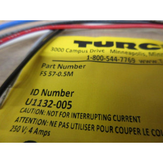 Turck FS 57-0.5M Receptacle U1132-005