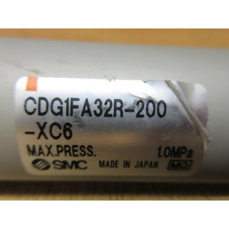 SMC CDG1FA32R-200-XC6 Pneumatic Cylinder CDG1FA32R200XC6 - New No Box