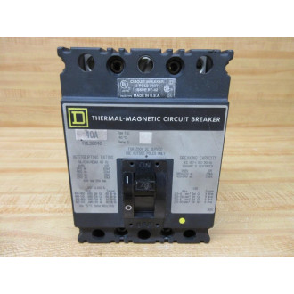 Square D FHL36040 Schneider Thermal-Magnetic Circuit Breaker Mounted-Never Used - New No Box