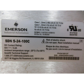Sola SDN 5-24-100C Power Supply SDN524100C Some Shelf Wear - New No Box