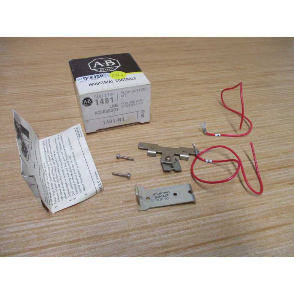 Allen Bradley 1481-N1 Push Button Kit 1481N1 Hardware & Instructions