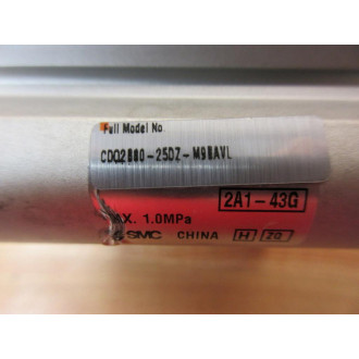 SMC CDQ2B80-25DZ-M9BAVL Pneumatic Cylinder CDQ2B8025DZM9BAVL - Used