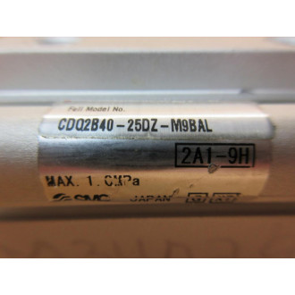 SMC CDQ2B40-25DZ-M9BAL Pneumatic Cylinder CDQ2B4025DZM9BAL - Used