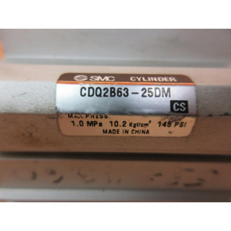 SMC CDQ2B63-25DM Pneumatic Cylinder CDQ2B6325DM - Used