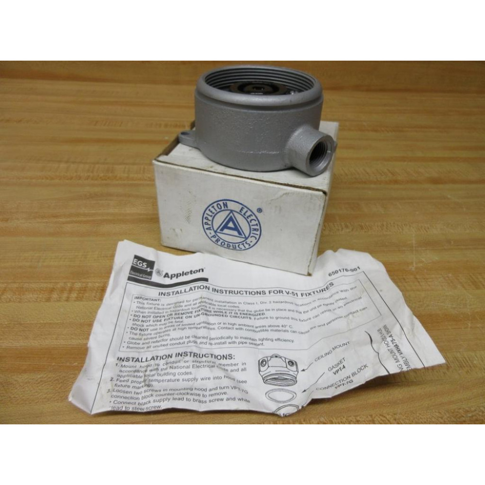 Appleton V-50 Emerson Light FixtureMounting Hood V50