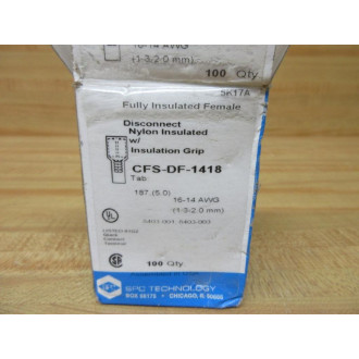 SPC Technology CFS-DF-1418 Voltrex Quick Disconnect Terminal Connector CFSDF1418 (Pack of 100)