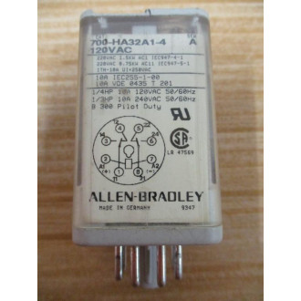 Allen Bradley 700-HA32A1-4-120V AC Relay 700-HA32A1-4-120VAC Ser.A - Used