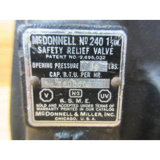 McDonnell 240-1 12 Pressure Relief Valve 240112 - New No Box
