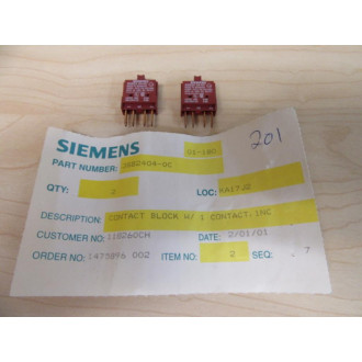 Siemens 3SB2404-0C Contact Block (Pack of 2)
