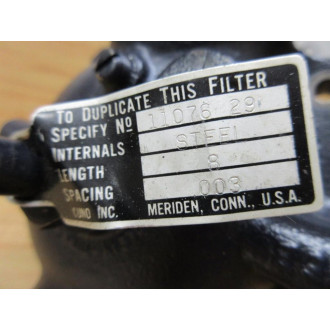 Cuno 11076-29 Pneumatic Metal Filter 1107629 No Bowl - New No Box