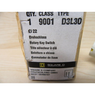 Square D 9001 D3L30 Selector Switch