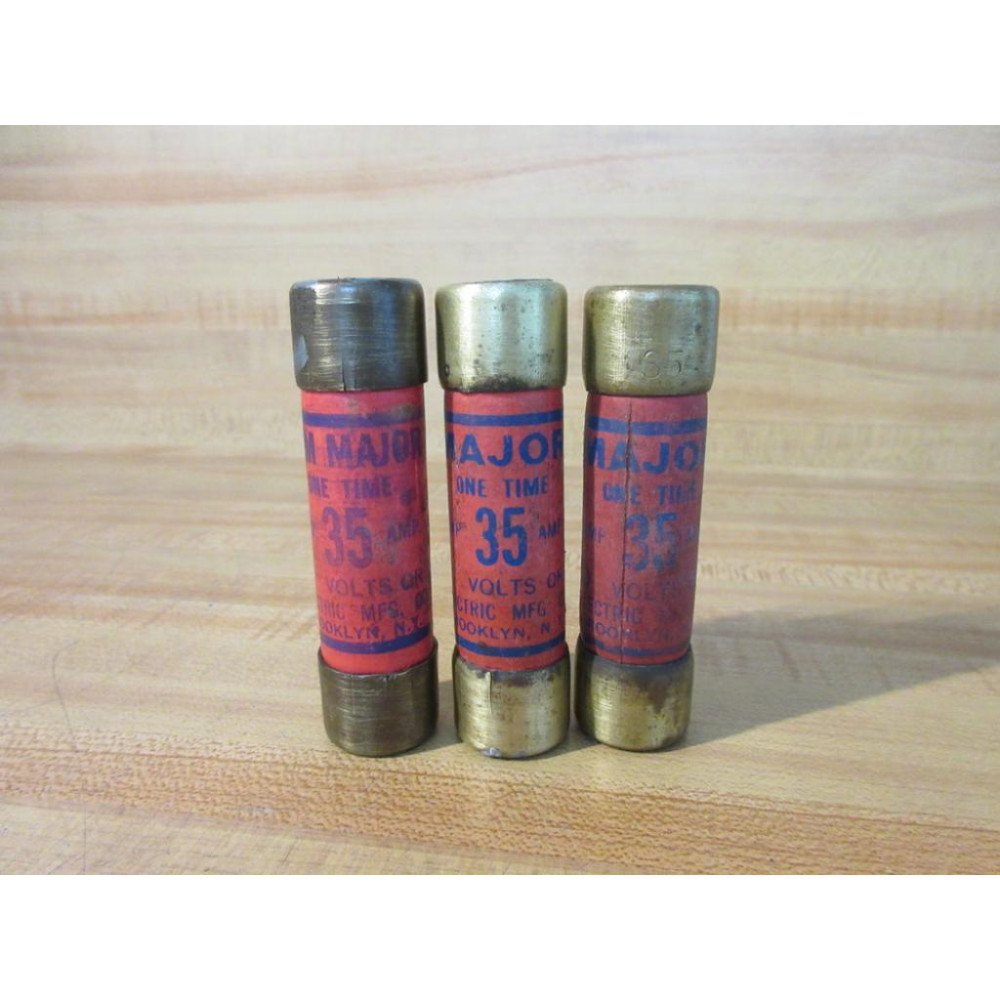 GEM Electric 35A-250V Major One Time Fuse 35A (Pack of 3) - Used