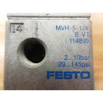 Festo MVH-5-14-B-VI Solenoid Valve MVH514BVI - Used