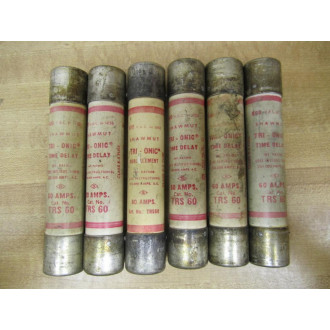 Gould Shawmut Ferraz TRS-60 Mersen Tri-Onic Fuse TRS60 (Pack of 6) - Used