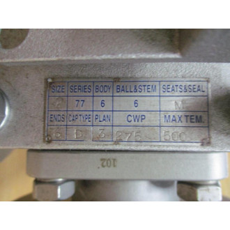Sharpe Series 77 2" 3-Way Ball Valve - New No Box