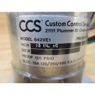 Custom Control Sensors 642VE1 Pressure Switch