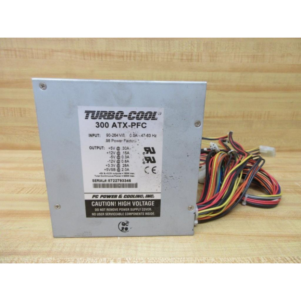PC Power & Cooling 300 ATX-PFC Turbo-Cool Power Supply 300ATXPFC - Used