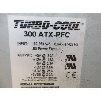 PC Power & Cooling 300 ATX-PFC Turbo-Cool Power Supply 300ATXPFC - Used