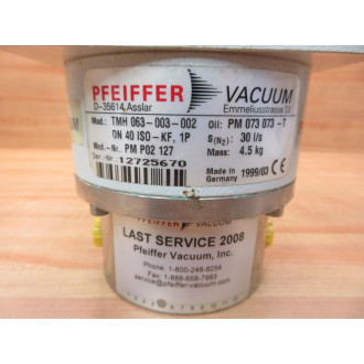 Pfeiffer Vacuum TMH 063-003-002 Drag Pump TMH 063003002 - Used
