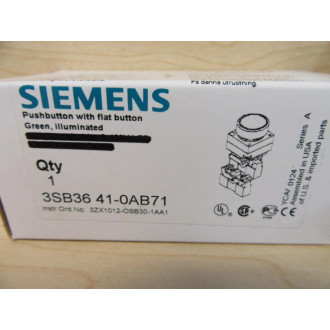 Siemens 3SB3 641-0AB71 Green 3SB36410AB71 Button
