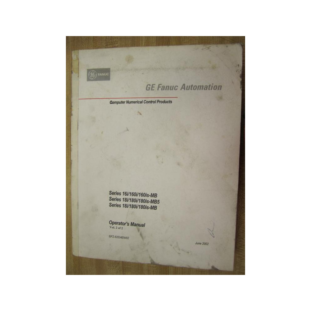 Fanuc GFZ-63534EN02 Manual GFZ63534EN02 Volume 2 - Used