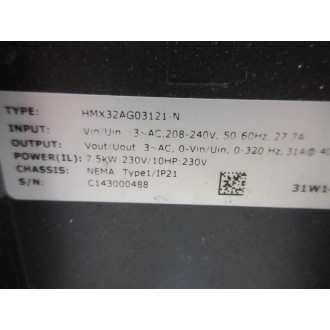 Eaton HMX32AG03121-N H-Max Variable Frequency Drive HMX32AG03121N - Used