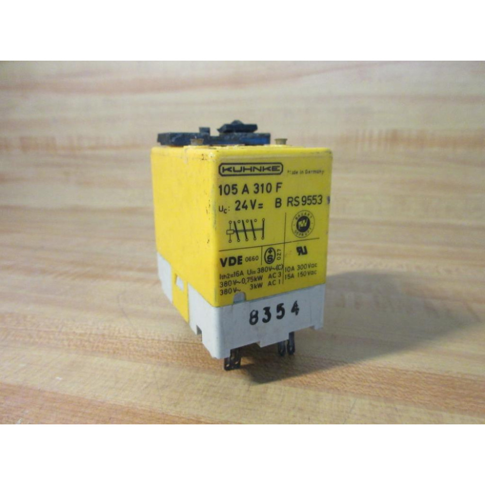Kuhnke 105A310F-24VB Relay 105A310F-24VDC Cracked Top - Used