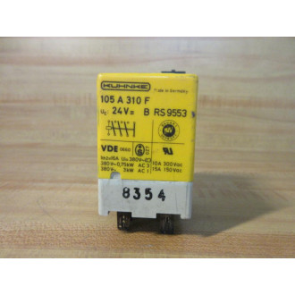 Kuhnke 105A310F-24VB Relay 105A310F-24VDC Cracked Top - Used