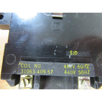 Square D 31063-409-57 Coil 3106340957 WO Screws - Used