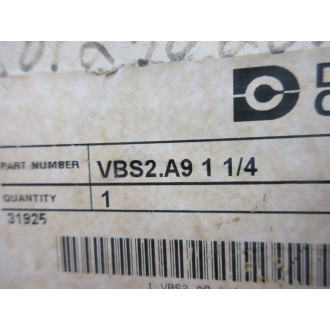 DynaQuip Controls VBS2.A9 1-14 Ball Valve VBS249114 WO Lever - New No Box
