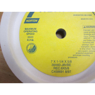 Norton 38A60-J8VBE Grinding Wheel 7" x 1-14" x 58" - New No Box