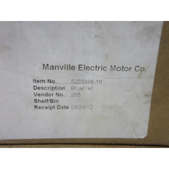 Manville Electric Motor Co 5203998-16 Motor Brush Kit 520399816 (Pack of 2)
