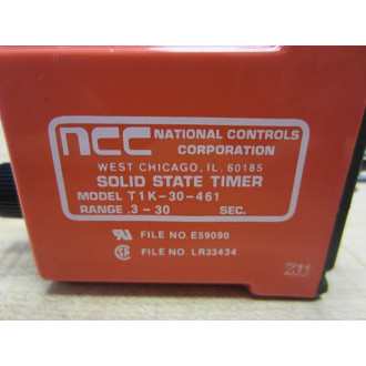 NCC T1K-30-461 Solid State Timer 0.3-30 Sec, 120VAC T1K30461 - Used