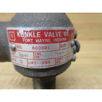 Kunkle Valve 6000D1 Relief Valve - New No Box