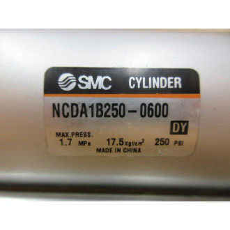 SMC NCDA1B250-0600 Pneumatic Cylinder NCDA1B2500600 - Used