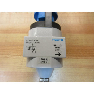 Festo HE-D-MINI Pneumatic Valve HEDMINI - Used