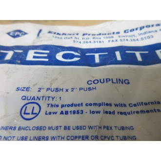 Elkhart Products 2" PUSH Tectite Straight Coupling 2PUSH